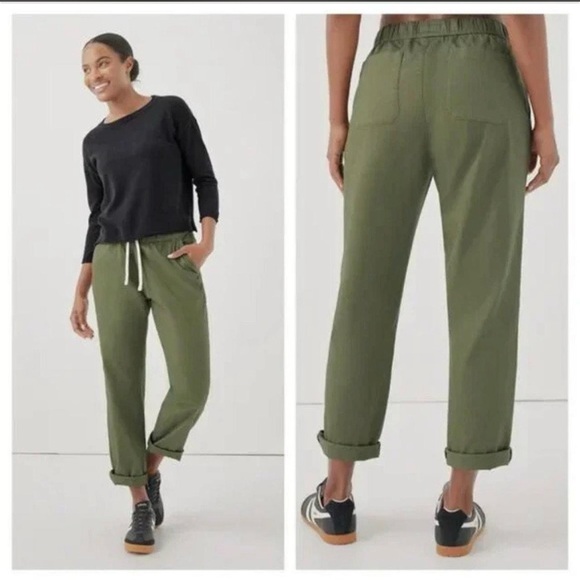 Pact Other - Pact Green Pullon Twill organic cotton drawstring waist pants size small